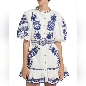 Farm Rio Richelieu Linen Minidress Size Large